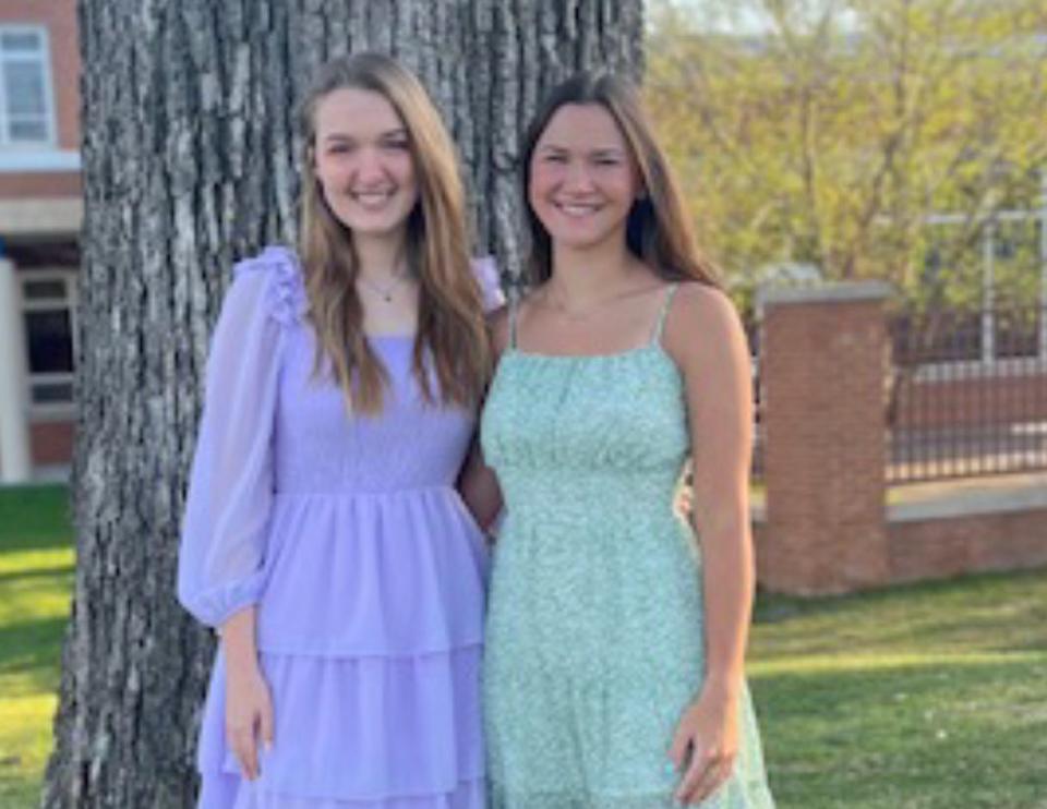 Ella Miller, valedictorian, and Kelsey Thorp, salutatorian of the Bath Central School Class of 2023.