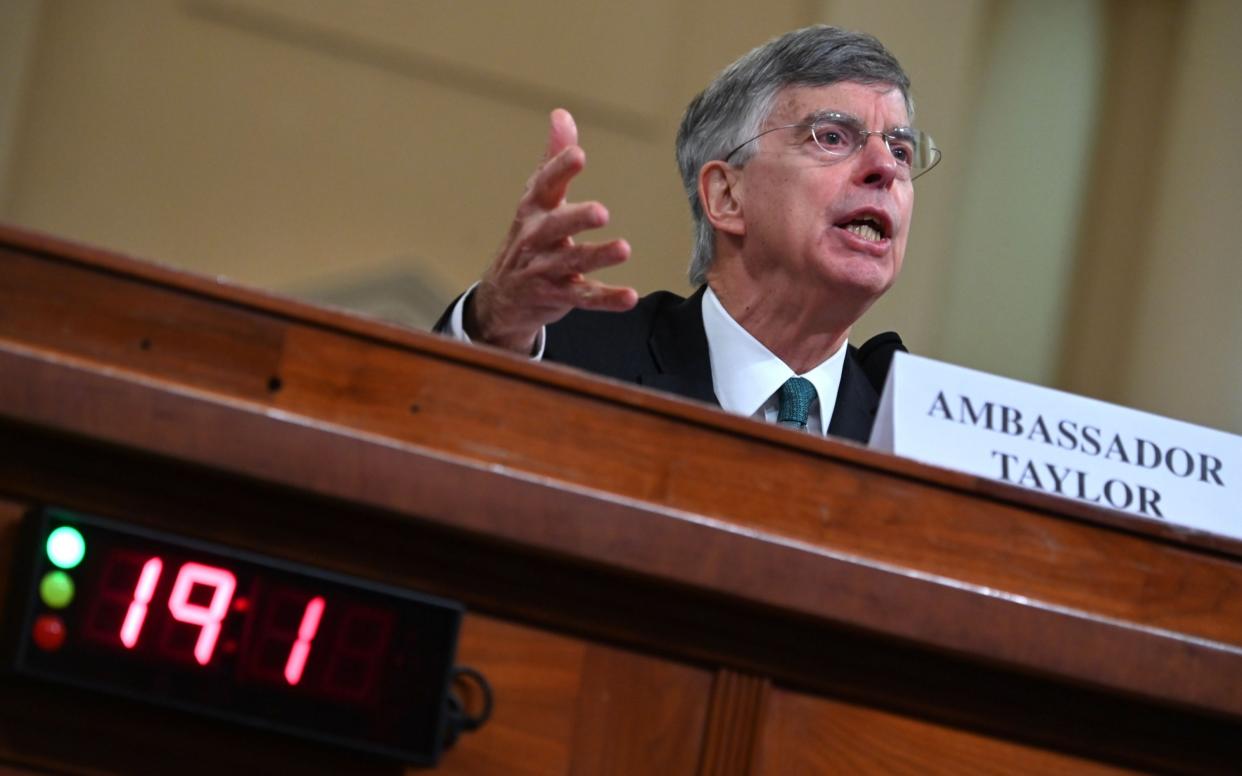 William Taylor testifies before the House Intelligence Committee on Wednesday: AFP via Getty Images