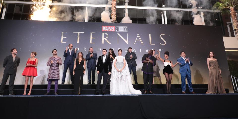 Kit Harington, Lia McHugh, Kumail Nanjiani, Salma Hayek, Richard Madden, Gemma Chan, Brian Tyree Henry, Lauren Ridloff, Don Lee, Angelina Jolie, Nate Moore, Louis D’Esposito, Chloé Zhao, Kevin Feige, Victoria Alonso