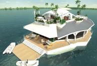 The floating islands have six double, en-suite bedrooms as well as sleeping room for staff. Supplied by WENN.com