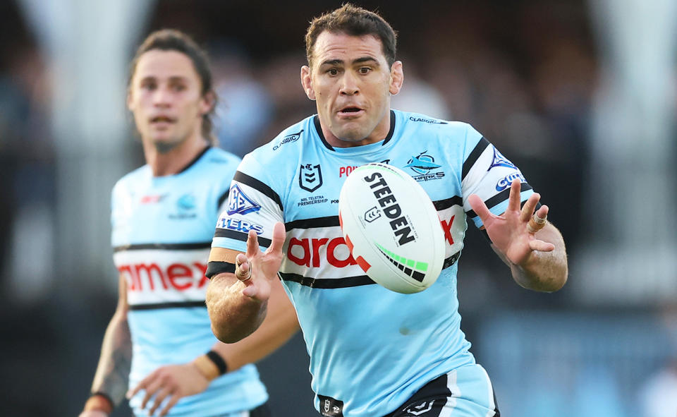 Dale Finucane in action for the Cronulla Sharks.