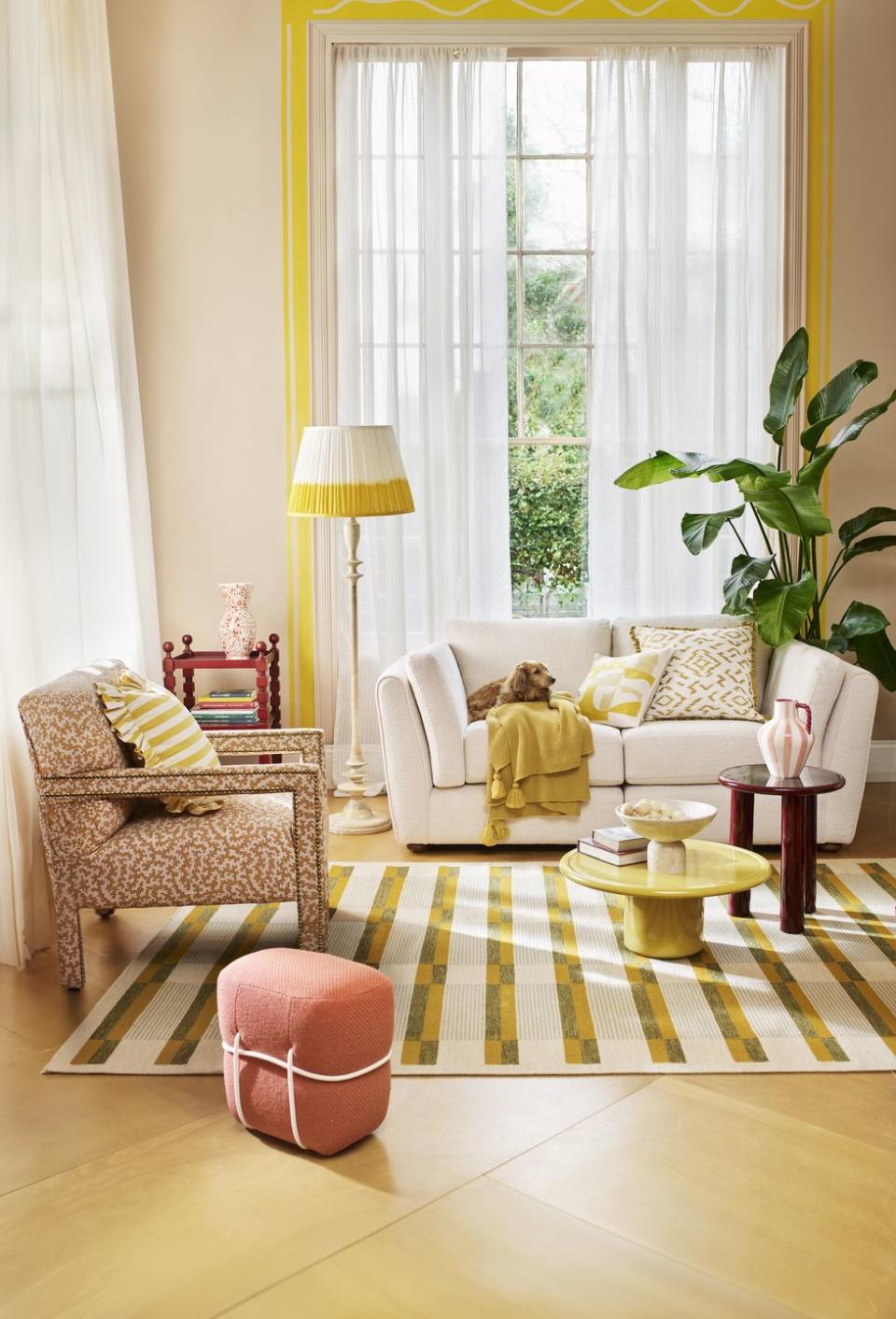 a living room with a couch and a coffee table