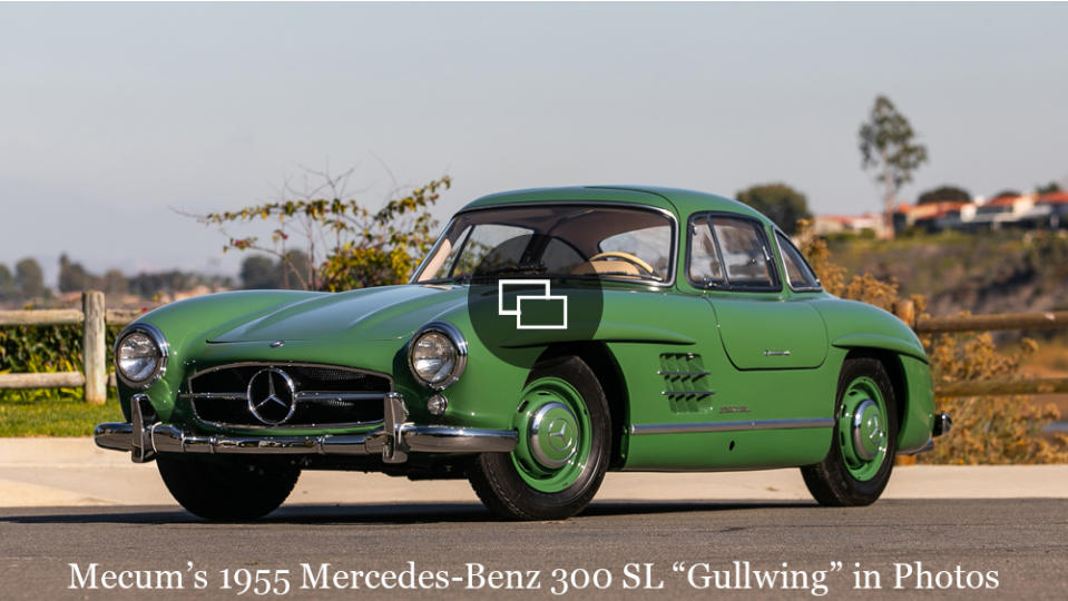 A 1955 Mercedes-Benz 300 SL "Gullwing" coupe.