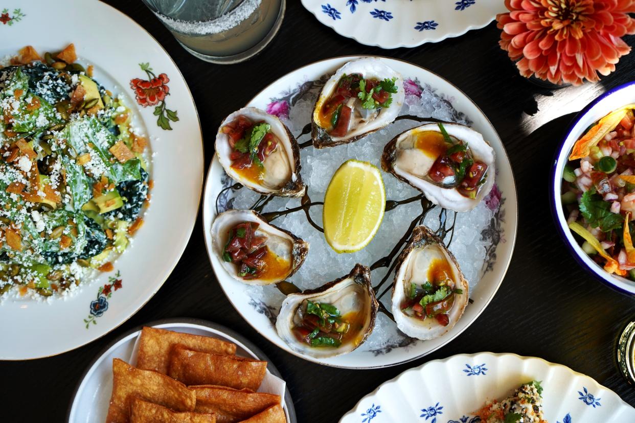 Among the seafood stars at CRYBABY are Sapelo Island clams and shrimp from Anchored Shrimp Co. (Brunswick). With Georgia oyster season over, overnighted mollusks are winging in from nearby North Carolina.