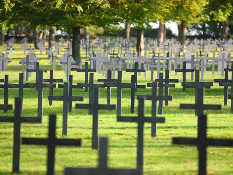 Deutscher Militärfriedhof in Neuville-Saint-Vaast: Die Farbe der Kreuze wurde im Versailler Vertrag festgelegt. Foto: CRT Nord-Pas de Calais/Samuel Dhote