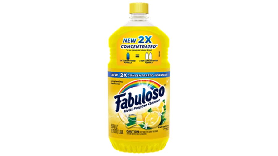 Recalled Fabuloso Multi-Purpose Cleaner 2X Concentrated Formula, Lemon Scent, 33.8 fl oz, 56 fl oz, 128 fl oz and 169 fl oz (Photo//CPSC)