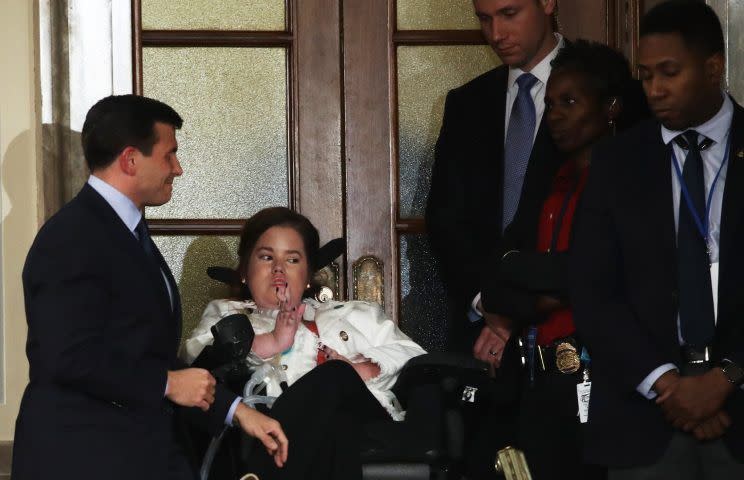 L’invitée Megan Crowley assiste à une session du Congrès américain. (Photo par Win McNamee/Getty Images)