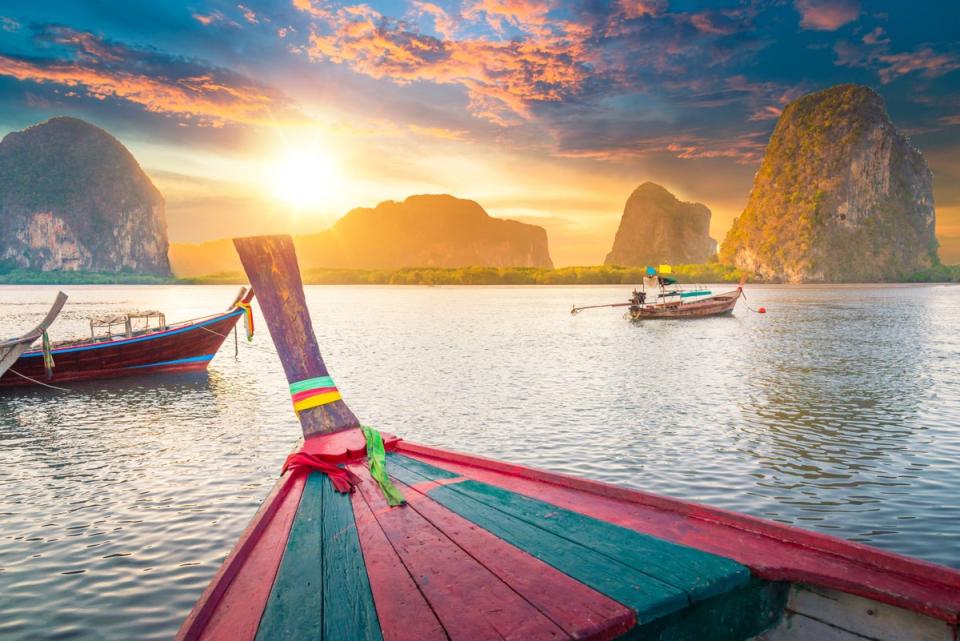 Take a day excursion on a long tail boat in South Thailand (Getty Images)