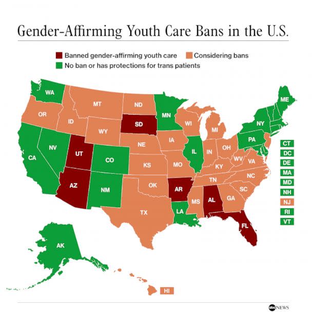 Map Where Gender Affirming Care Is Being Targeted In The Us 6154