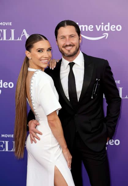 PHOTO: Jenna Johnson and Val Chmerkovskiy attend the Los Angeles Premiere of Amazon Studios' 'Cinderella' at The Greek Theatre, Aug. 30, 2021, in Los Angeles. (Kevin Winter/Getty Images)