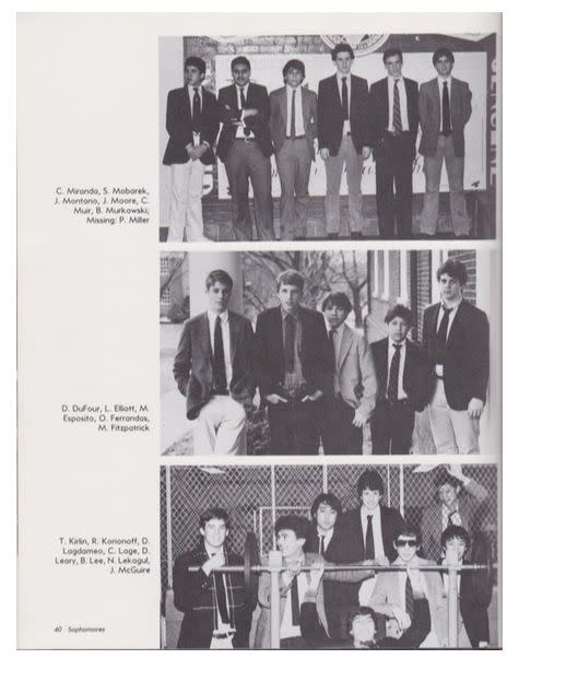 From the 1983/1984 Georgetown Prep yearbook,&nbsp;Brian Murkowski is in the top photo on the far right. (Photo: Georgetown Prep yearbook)