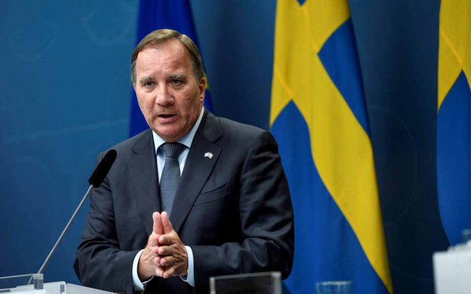 Sweden's Prime Minister Stefan Lofven announced the inquiry at a press conference yesterday - TT NEWS AGENCY/via REUTERS