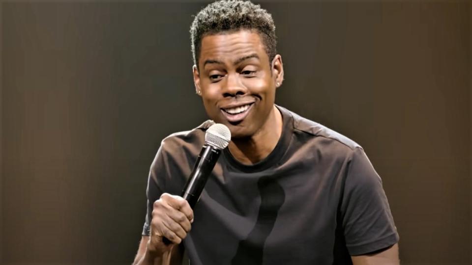 Chris Rock performs on his Netflix special Tamborine.