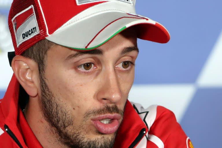 Ducati rider Andrea Dovizioso of Italy speaks at a press conference ahead of the 2017 Australian Grand Prix, at Phillip Island, on October 19, 2017