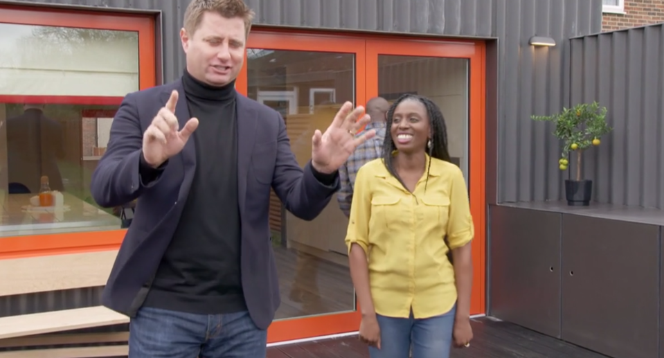 The couple fell in love with the neon-orange windows after they viewed a sample (Channel 4)