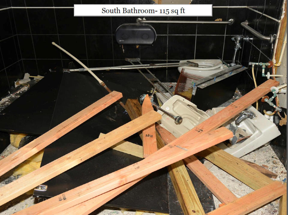 <p>The south bathroom in the Pulse Nightclub, where Omar Mateen killed 49 people, in Orlando, Florida, U.S. is pictured in this image released as part of a briefing document by the Orlando Police on April 13, 2017. (Orlando Police/Handout via REUTERS) </p>