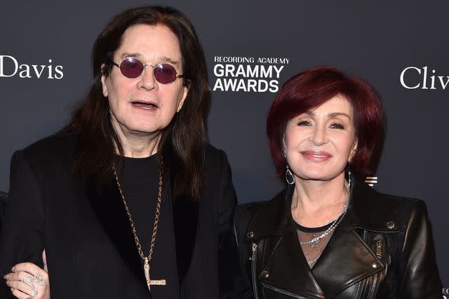 <p>Axelle/Bauer-Griffin/FilmMagic</p> Ozzy Osbourne and Sharon Osbourne in Beverly Hills in January 2020