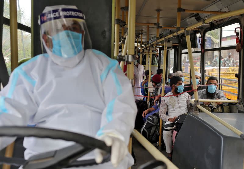 FILE PHOTO: The spread of coronavirus disease in Nizamuddin area of New Delhi