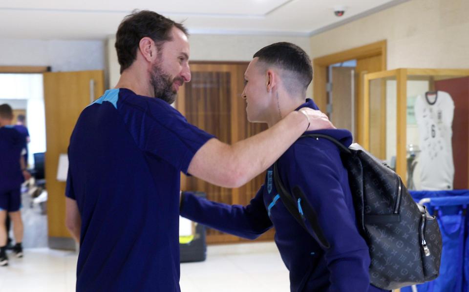 Gareth Southgate and Phil Foden - England vs Ukraine, Euro 2024 qualifiers: What time is kick-off, what TV channel is it on? - Eddie Keogh/Getty Images