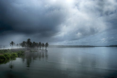 <span class="caption">Monsoon clouds approach in India.</span> <span class="attribution"><a class="link " href="https://www.shutterstock.com/image-photo/view-lake-distant-cloud-approaching-654600133" rel="nofollow noopener" target="_blank" data-ylk="slk:Manoj Felix/Shutterstock;elm:context_link;itc:0;sec:content-canvas">Manoj Felix/Shutterstock</a></span>