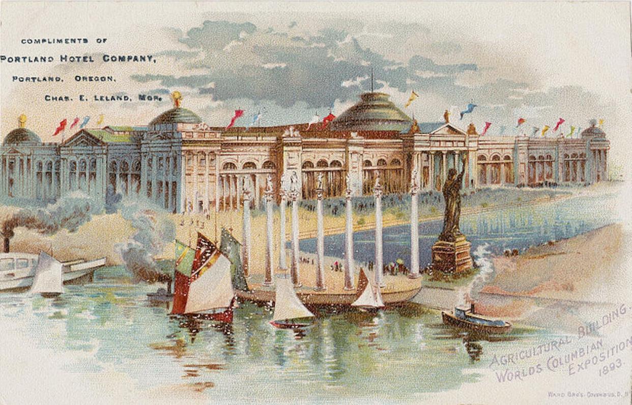 Agricultural Building at the World's Columbian Exposition, Chicago, Illinois, circa 1893. <a href="https://en.wikipedia.org/wiki/File:Agricultural_Building_at_the_Worlds_Columbian_Exposition,_Chicago,_Illinois,_circa_1893.jpg" rel="nofollow noopener" target="_blank" data-ylk="slk:University of Maryland Digital Collections;elm:context_link;itc:0;sec:content-canvas" class="link ">University of Maryland Digital Collections</a>