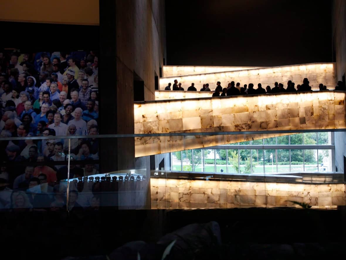 Members of the media tour the Canadian Museum For Human Rights in Winnipeg on Sept. 16, 2014.  (The Canadian Press - image credit)