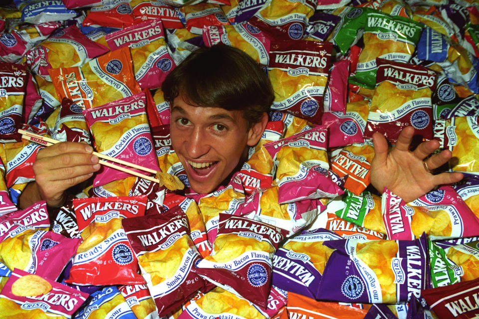 Former England footballer Gary Lineker, at the Heathrow Hilton, after returning from Japan to film a series of television commercials for the snackfood giant, Walkers Crisps.   (Photo by Adam Butler - PA Images/PA Images via Getty Images)