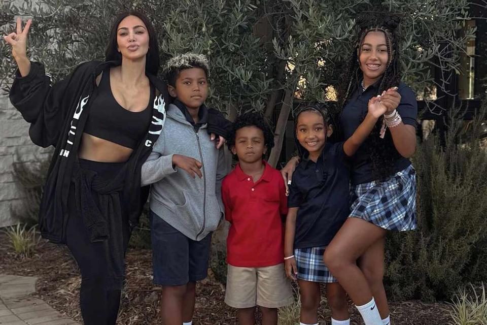 <p>Kim Kardashian/Instagram</p> Kim Kardashian and her four kids.