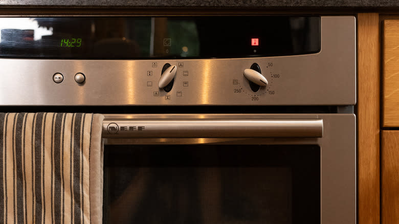 preheating an oven