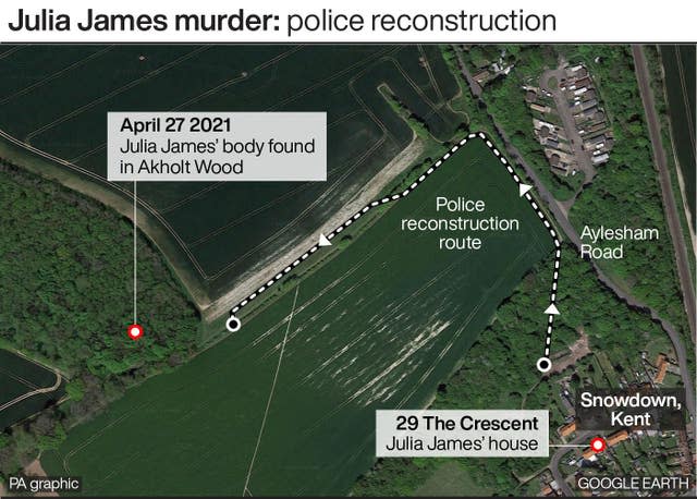 Julia James murder: police reconstruction