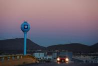 The GM logo is seen at the General Motors Assembly Plant in Ramos Arispe