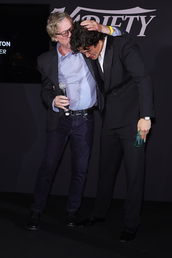 CANNES, FRANCE - MAY 19: Todd Haynes and Charles Melton attend during the Variety and Golden Globes Breakthrough Artists Party at Cannes Film Festival on May 19, 2023 in Cannes, France. (Photo by Pierre Suu/Variety via Getty Images)