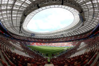<p>Ready and waiting: The Luzhniki Stadium in Moscow will host the opening game of the tournament. (PA) </p>