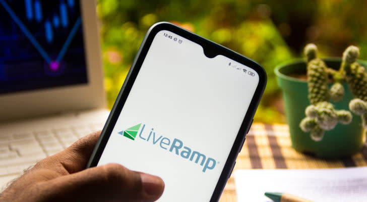 illustration the LiveRamp Holdings logo seen displayed on a smartphone