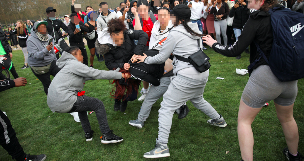 A 15-year-old girl was stabbed in the leg during the fight at Hyde Park. (Reuters)