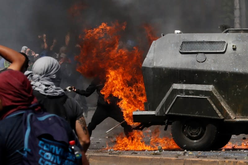 Protest against Chile's state economic model in Santiago