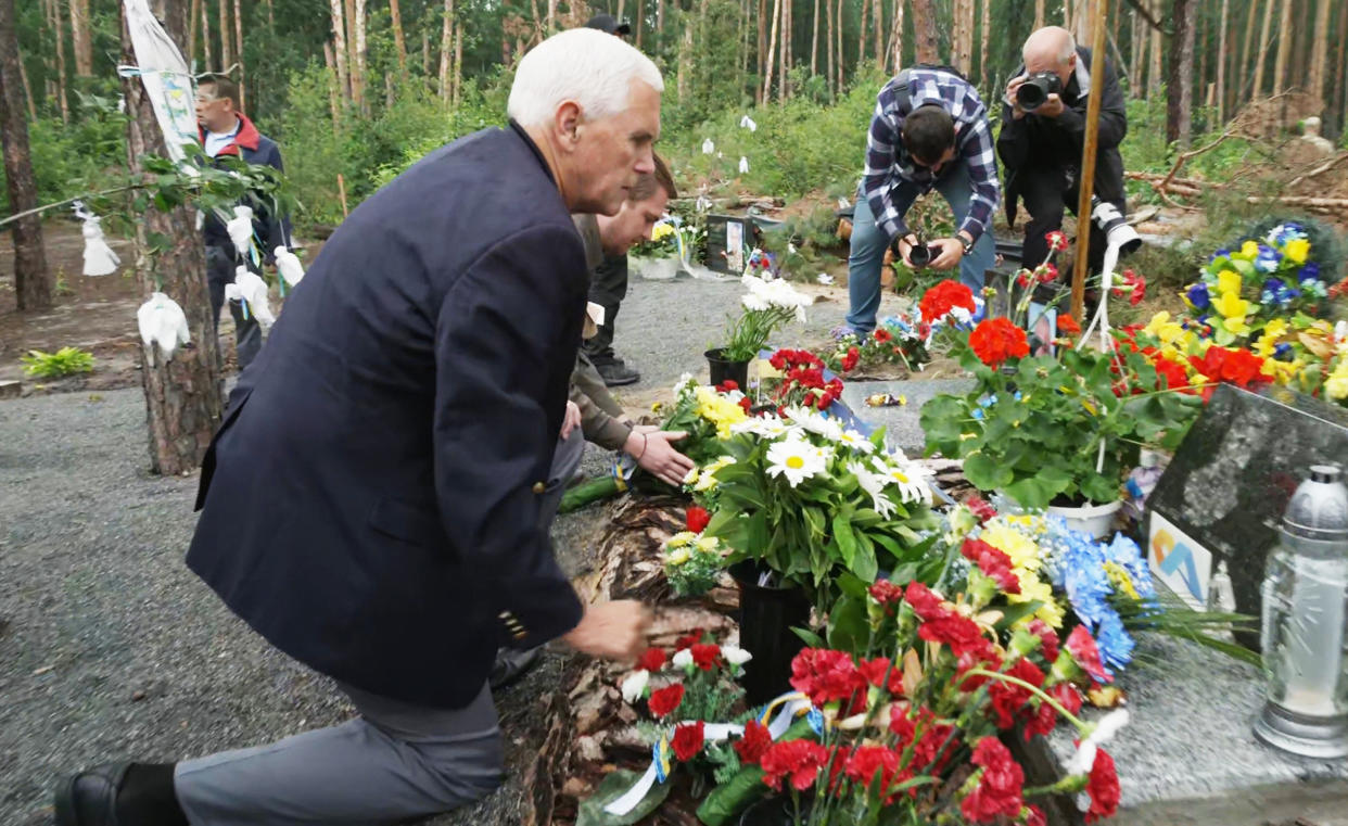 Mike Pence in Irpin, Ukraine (David Gladstone / NBC News)