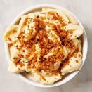 <p>Delicious vegan mac & cheese might <em>sound </em>like an oxymoron, but trust us, this cheese sauce is good enough to satiate the strongest dairy craving.</p><p>Get the <strong><a href="https://www.delish.com/cooking/recipe-ideas/a29107579/vegan-mac-and-cheese-recipe/" rel="nofollow noopener" target="_blank" data-ylk="slk:Vegan Mac & Cheese recipe;elm:context_link;itc:0;sec:content-canvas" class="link ">Vegan Mac & Cheese recipe</a></strong>.</p>