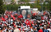 People attend an election rally of Muharrem Ince, presidential candidate of Turkey's main opposition Republican People's Party (CHP) in Istanbul, Turkey June 23, 2018. REUTERS/Huseyin Aldemir