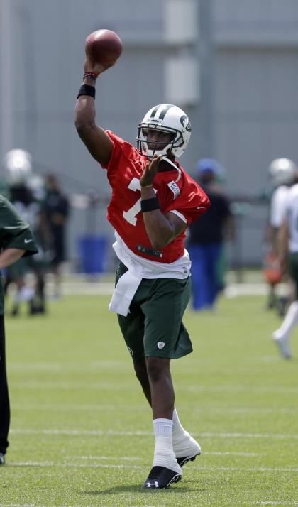 On Day 1 of training camp, Geno Smith got the most first-team snaps among the QBs. (AP) 