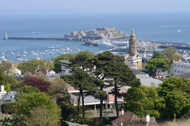 Aerial view of St Peter Port, Guernsey