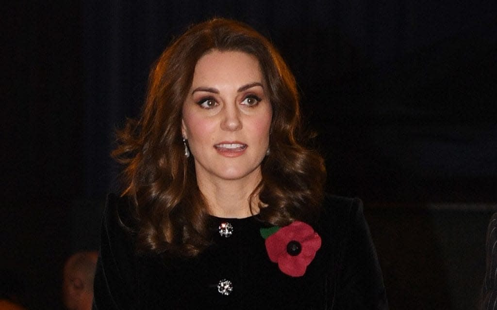 The Duchess of Cambridge arrives at the annual Royal Festival of Remembrance at the Royal Albert Hall. - PA