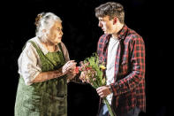 This image released by Polk & Co. shows Lois Smith and Samuel H. Levine in "The Inheritance." (Matthew Murphy/Polk & Co. via AP)