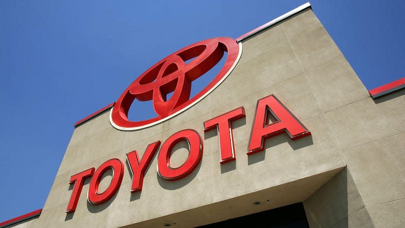 Sign over a Toyota dealership