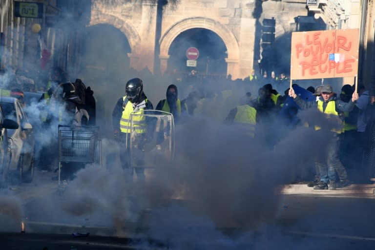 Police fired teargas in the southern city of Nimes