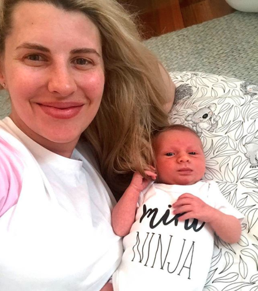 She gave birth to son Arnold last month. Photo: Instagram