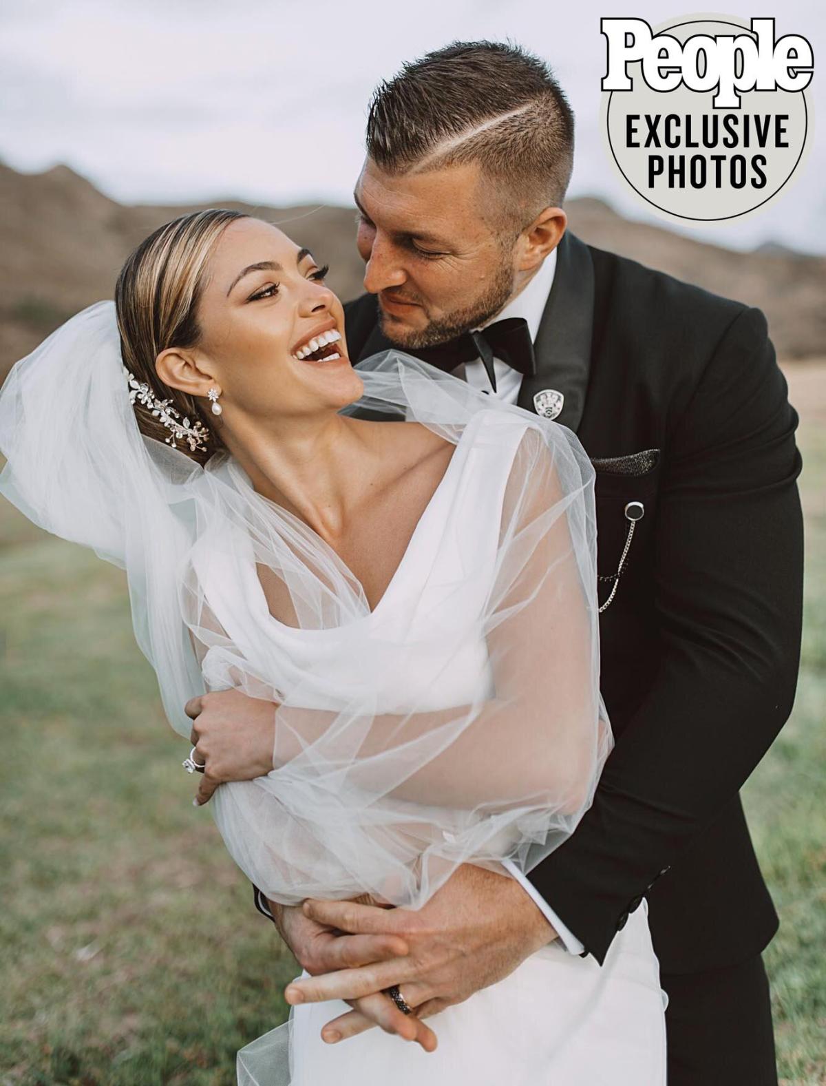 Tim Tebow and Demi-Leigh Pose Together in Sunset Photo