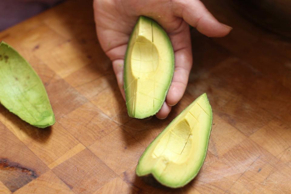 Avocado cut into pieces