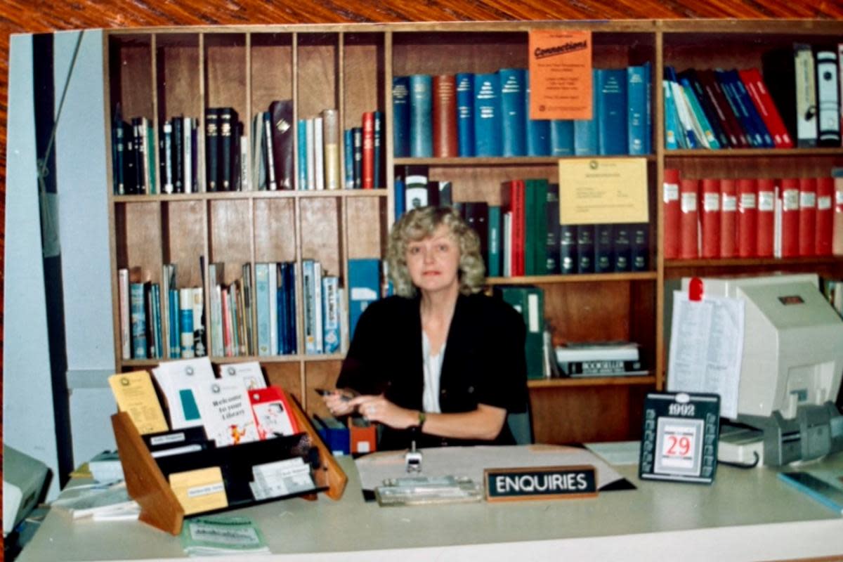 Kari Dorme working at Beaconsfield Library in 1992 <i>(Image: Kari Dorme)</i>