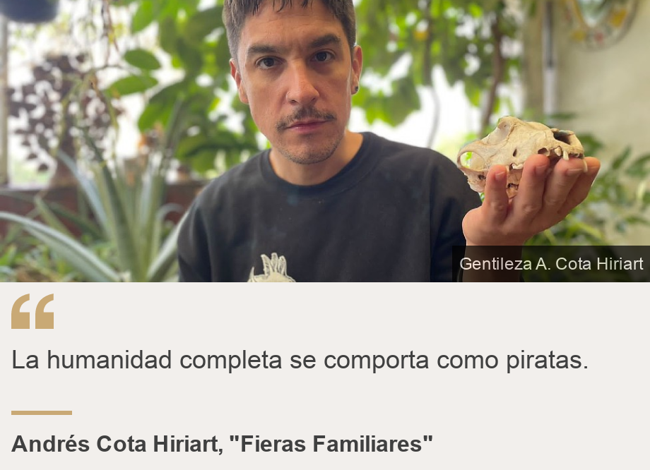 "La humanidad completa se comporta como piratas.", Source: Andrés Cota Hiriart, "Fieras Familiares", Source description:  , Image: Andrés Cota Hiriart 